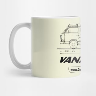 Vanagon Technical Drawing, light Mug